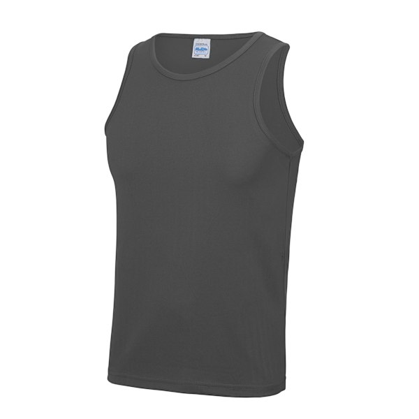 AWDis Just Cool Mens Sports Gym Plain Tank / Vest Top M Charcoa Charcoal M