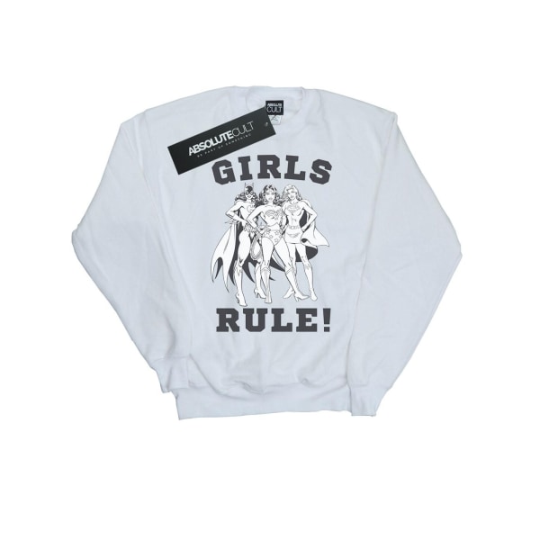 DC Comics Dam/Ladies Justice League Girls Rule Sweatshirt XX White XXL