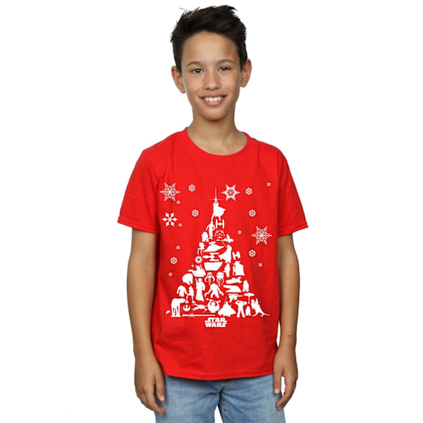 Star Wars Julgran T-shirt för pojkar 9-11 år Röd Red 9-11 Years