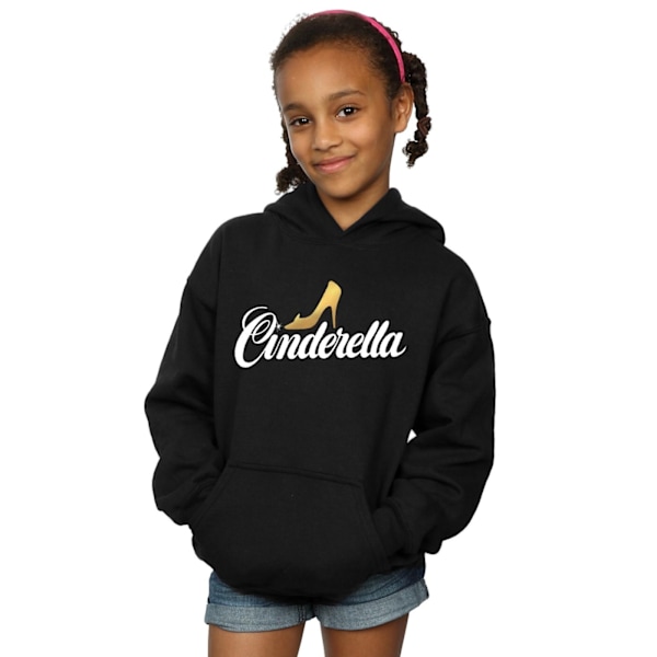 Disney Girls Cinderella Shoe Logo Hoodie 7-8 år Svart Black 7-8 Years