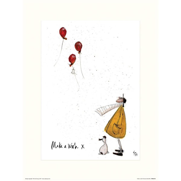 Sam Toft Make A Wish Print 40cm x 30cm Vit/Gul/Röd White/Yellow/Red 40cm x 30cm