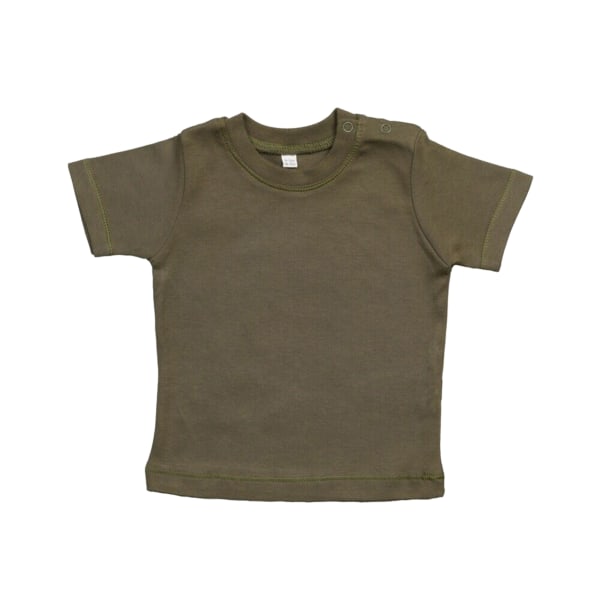 Babybugz Baby kortärmad T-shirt 0-3 Ekologisk kamouflagegrön Organic Camouflage Green 0-3