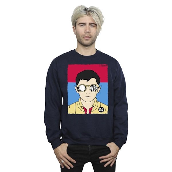 Netflix Mens Sex Education Otis Illustrerad Sweatshirt 5XL Marinblå Navy Blue 5XL