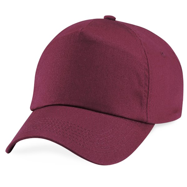 Beechfield Unisex Original 5-Panel Baseballkeps i enfärgad design, One Size Burgundy One Size