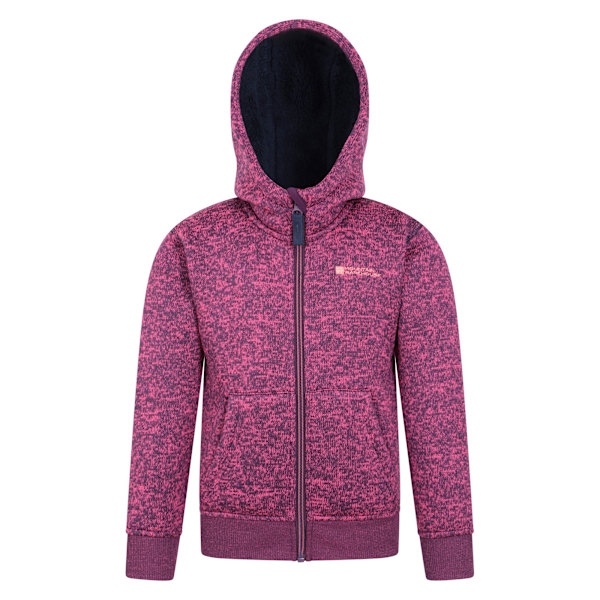 Mountain Warehouse Nevis Huvtröja med Fuskpälsfoder för Barn 7 Dark Pink 7-8 Years