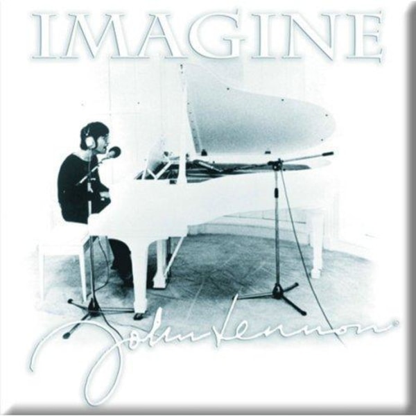 John Lennon Imagine Kylskåpsmagnet En Storlek Vit White One Size