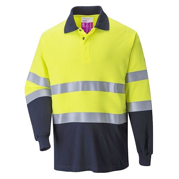 Portwest Herrar Tvåfärgad Flamsäker Antistatisk Långärmad Yellow/Navy S