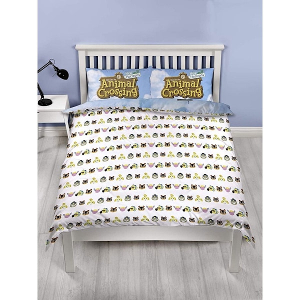 Animal Crossing Logo Påslakan Set Enkelsäng Flerfärgad Multicoloured Single