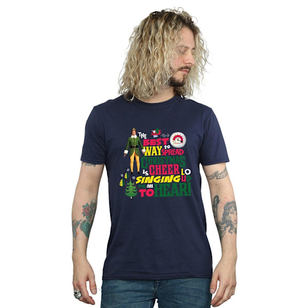 Elf Herr Julstämning T-shirt XXL Marinblå Navy Blue XXL