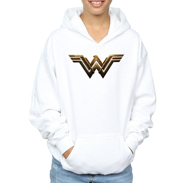 DC Comics Boys Justice League Movie Wonder Woman Emblem Hoodie White 9-11 Years