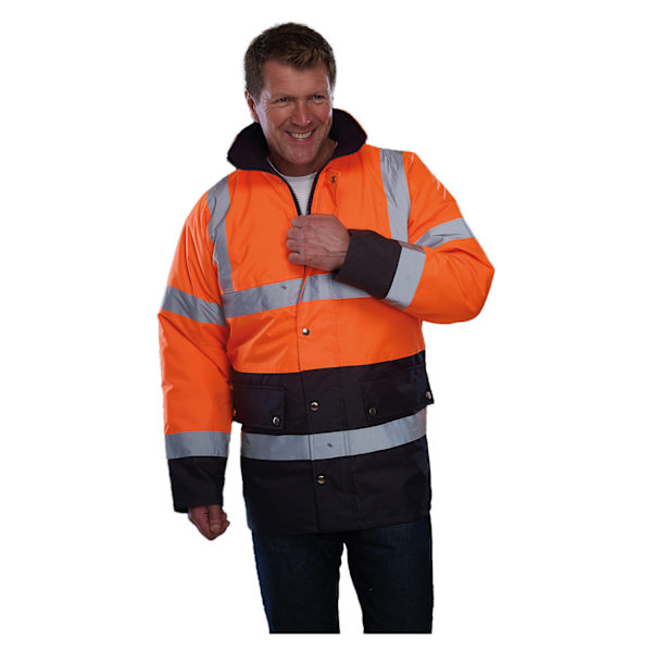 Yoko Mens Motorway Tvåfärgad Hög-Vis Jacka M Orange/Marinblå Orange/Navy M