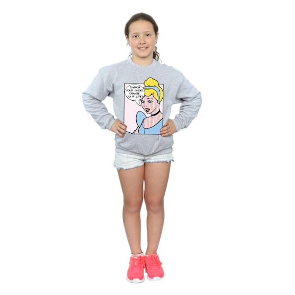 Disney Princess Girls Cinderella Pop Art Sweatshirt 7-8 år S Sports Grey 7-8 Years