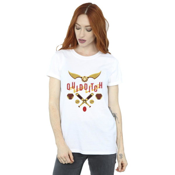 Harry Potter Dam/Kvinnor Quidditch Golden Snitch Bomull Boyfriend T-Shirt White 3XL