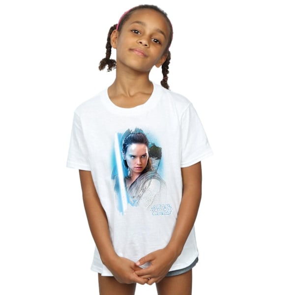 Star Wars: The Last Jedi T-shirt i borstad bomull för flickor, Rey, 12-13 år White 12-13 Years