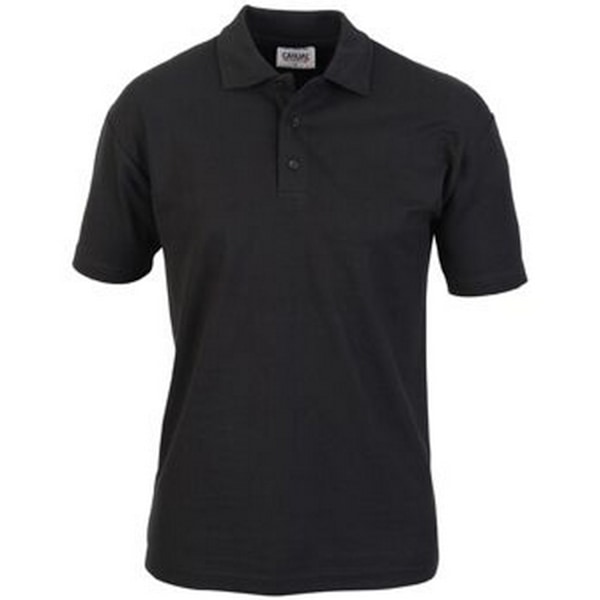 Avslappnad klassisk pikétröja för män 2XL svart Black 2XL