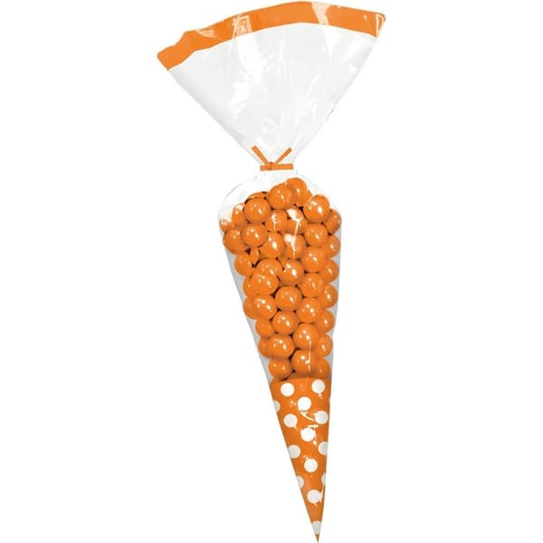 Amscan Polka Dot Plast Kon Partypåsar (10-pack) One Size Orange One Size