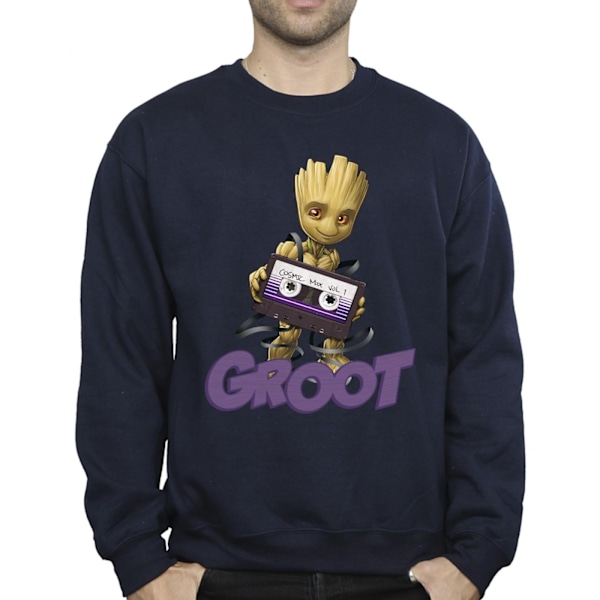 Guardians Of The Galaxy Herr Groot Kassett Sweatshirt S Marinblå Navy Blue S