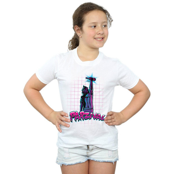 Ready Player One Flickor Parzival Key Bomull T-shirt 5-6 År Vit White 5-6 Years