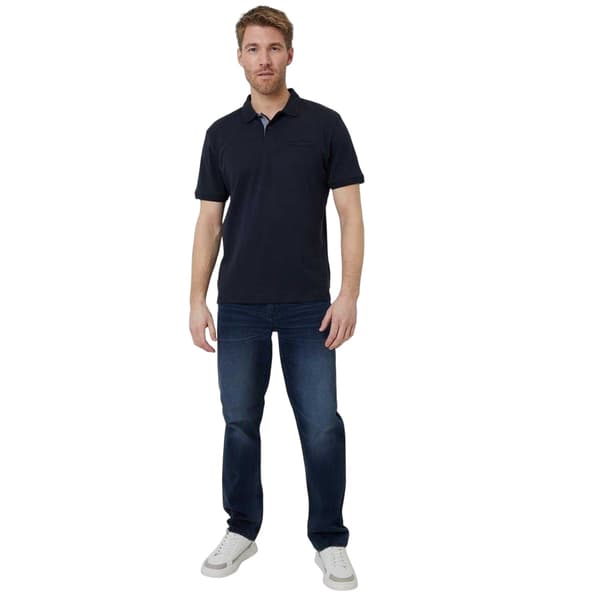 Threadbare Herr Regular Rolled Kortärmad Pikétröja S Marinblå Navy S