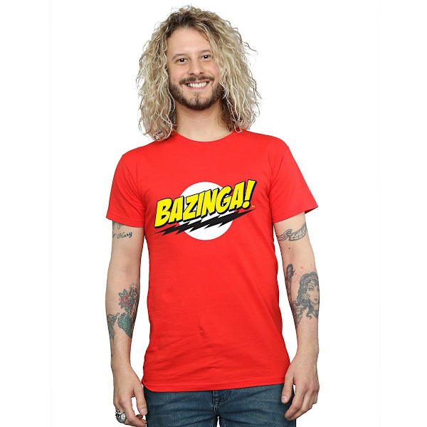 The Big Bang Theory Herr Bazinga Bomulls T-shirt XL Röd Red XL