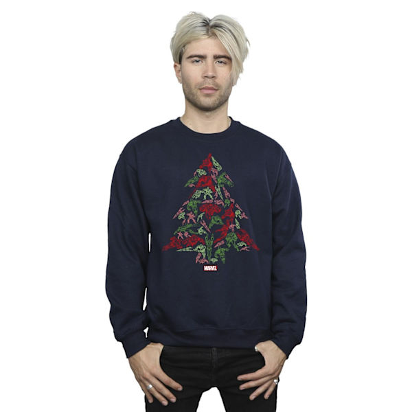 Marvel Mens Avengers Julgran Sweatshirt 3XL Marinblå Navy Blue 3XL