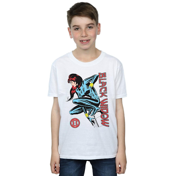 Marvel Boys Black Widow In Action T-shirt 3-4 år Vit White 3-4 Years