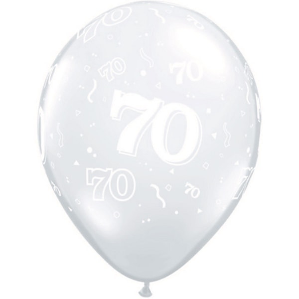Qualatex 11 tums 70-års latexballonger (50 pack) 27,9 cm Clear 27.9cm