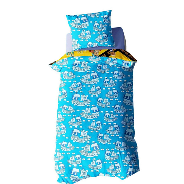 One Piece Straw Hat Crew Luffy Vändbart Påslakanset Enkel Mult Multicoloured Single