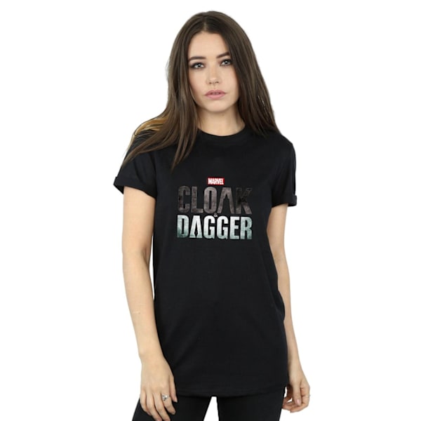 Marvel Dam/Damer Cloak And Dagger Logo Bomull Boyfriend T-Shirt S Black S