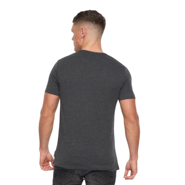 French Connection Herr Logo T-Shirt XL Charcoal Melange/Vit Charcoal Melange/White XL