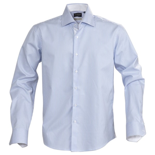 James Harvest Herr Reno Randig formell skjorta S ljusblå Light Blue S