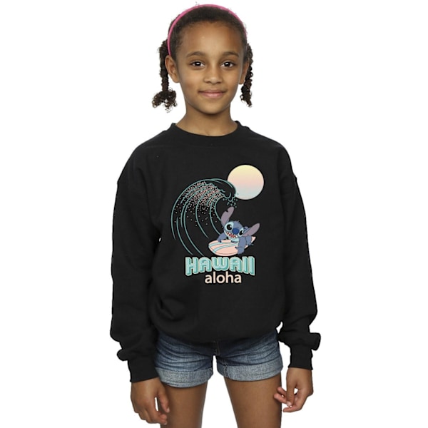 Disney Girls Lilo And Stitch Hawaii Sweatshirt 7-8 År Svart Black 7-8 Years