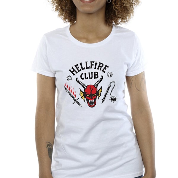 Netflix Dam/Kvinnor Stranger Things Hellfire Club Bomull T-shirt White S