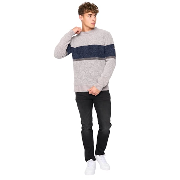 Bewley & Ritch Maskell Stickad Tröja med Rund Hals för Män L Ljus Light Grey L