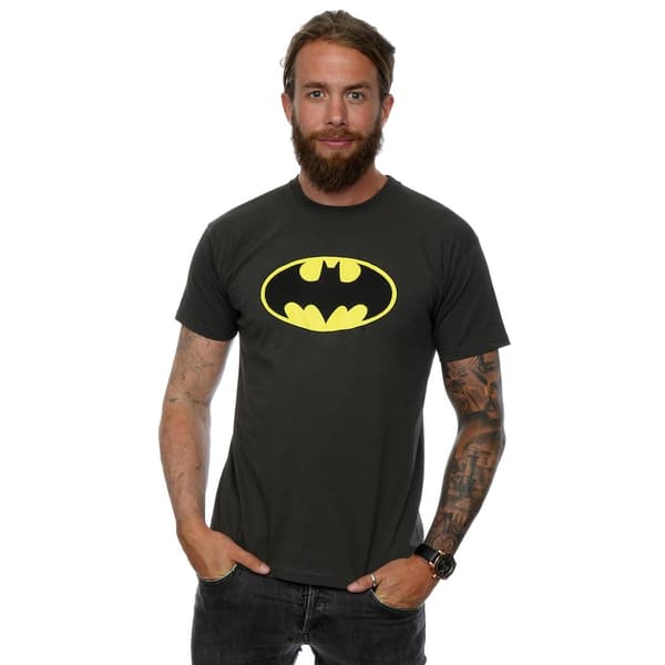 DC Comics Herr Batman Logotyp T-shirt XXL Ljus Grafit Light Graphite XXL