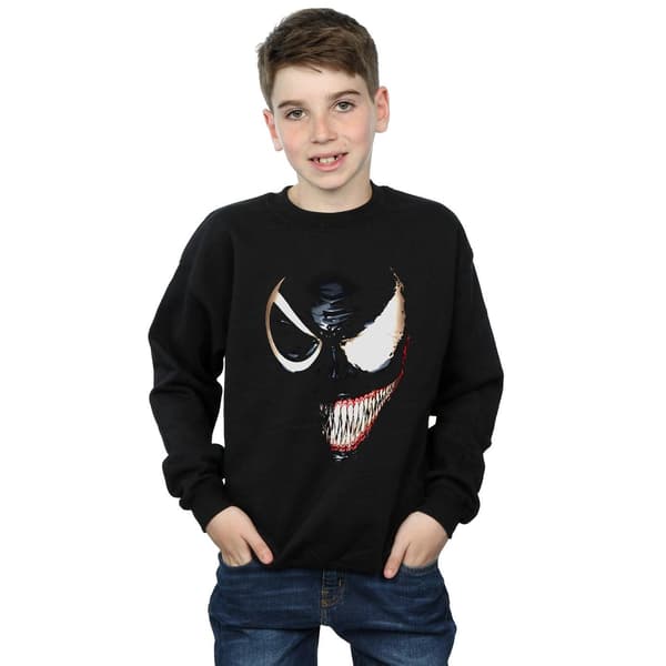 Marvel Pojkar Venom Split Face Tröja 5-6 År Svart Black 5-6 Years