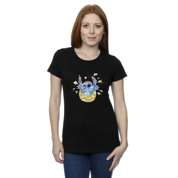 Disney Dam Lilo & Stitch Cracking Egg T-shirt i bomull Black S