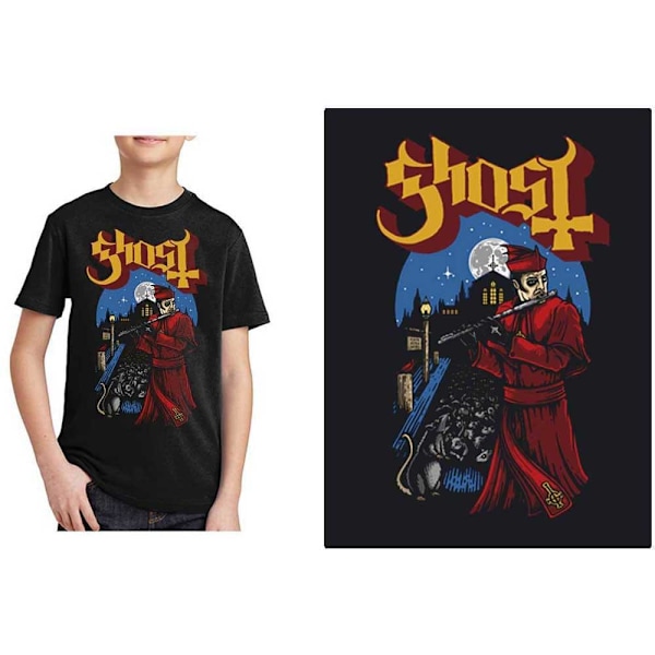 Ghost Childrens/Kids Advanced Pied Piper T-Shirt 12-13 år Bl Black 12-13 Years