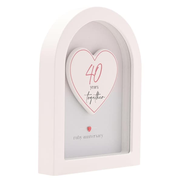 Amore Båge Plakett 18cm - 40 År One Size Vit White One Size