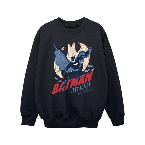 DC Comics Girls Batman Into Action Sweatshirt 7-8 Years Black Black 7-8 Years