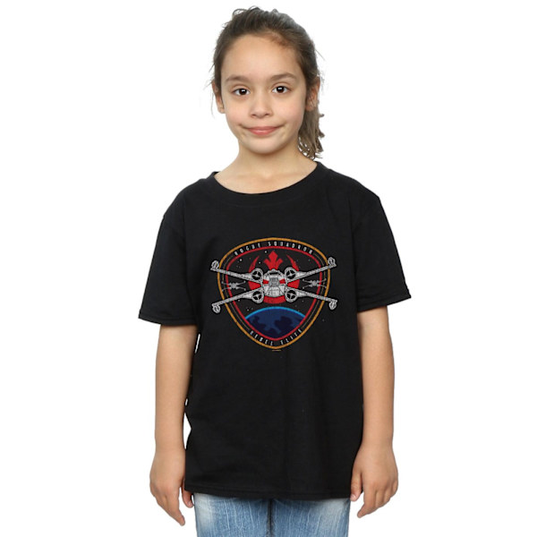 Star Wars Girls Rebel Elite Badge Bomull T-shirt 7-8 år Svart Black 7-8 Years