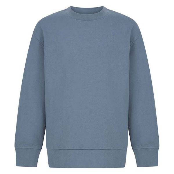 SF Minni Barn/Barn Curved Hem Sweatshirt 7-8 År Stone B Stone Blue 7-8 Years