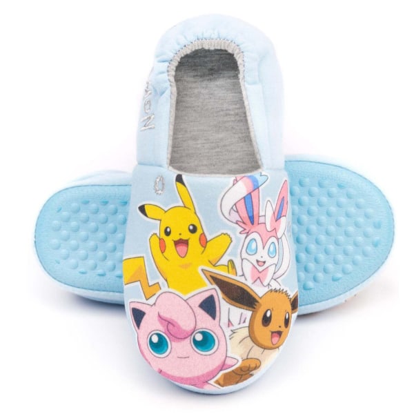 Pokemon Girls Slippers 1 UK Pastellblå/Gul/Rosa Pastel Blue/Yellow/Pink 1 UK