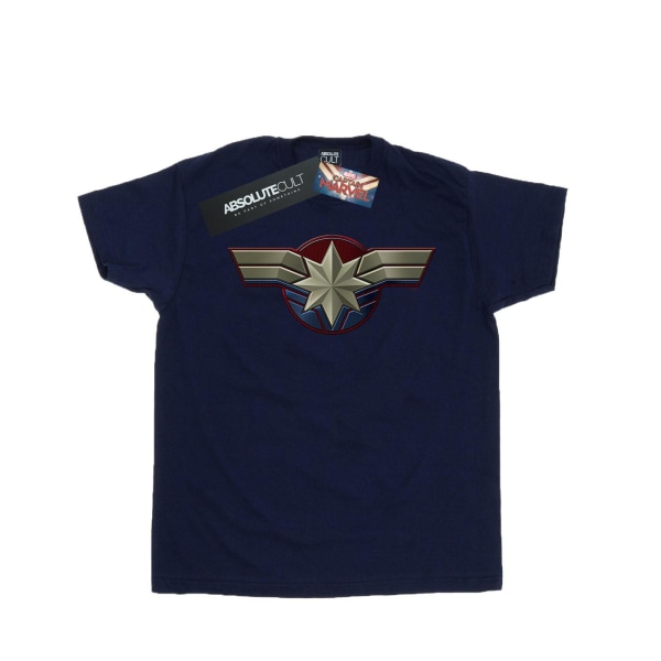 Marvel Mens Captain Marvel Chest Emblem T-Shirt XXL Marinblå Navy Blue XXL