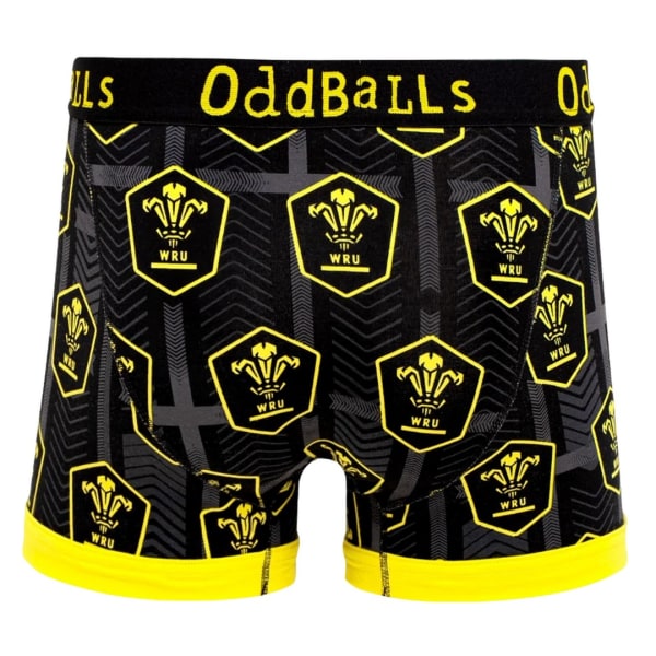 OddBalls Herr Alternativ Welsh Rugby Union Boxer M Svart/ Black/Yellow M