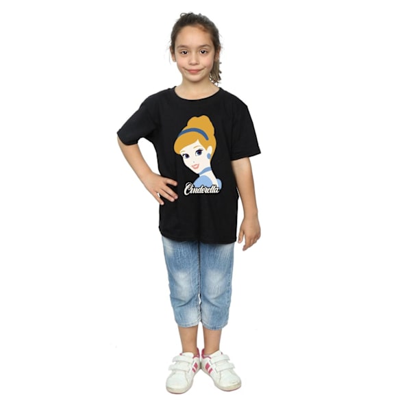 Cinderella Girls Silhouette Bomull T-shirt 7-8 år Svart Black 7-8 Years