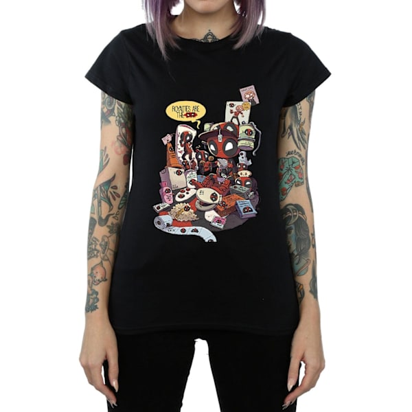 Marvel Womens/Ladies Deadpool Merchandise Royalties Bomull T-Sh Black XXL