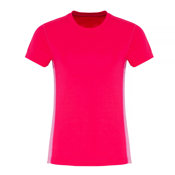 TriDri Dam/Dam Kontrast Panel Performance T-Shirt M Hot P Hot Pink/Pink Melange M