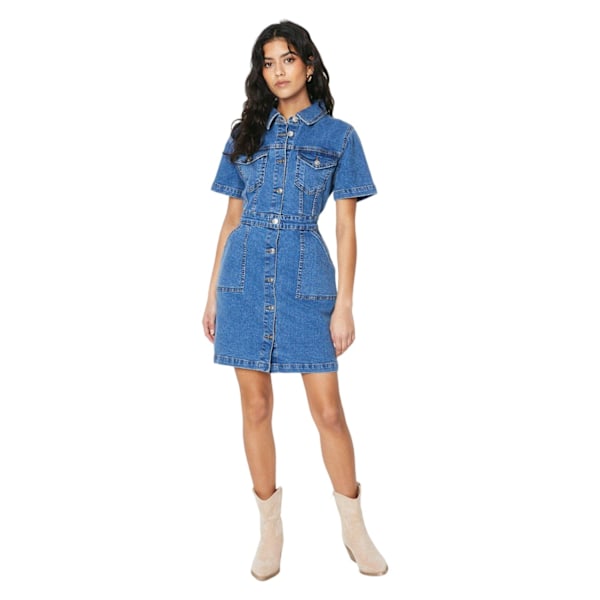 Dorothy Perkins Dam/Dam Denim Petite Miniklänning 6 UK Mid Mid Wash 6 UK
