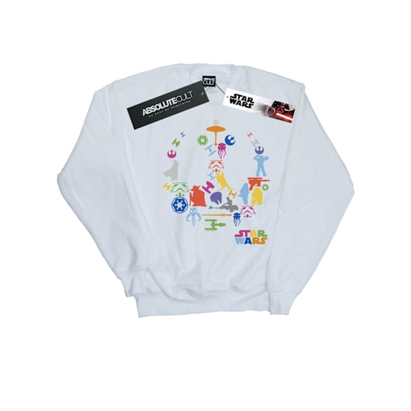 Star Wars Silhouette Collage Sweatshirt för män 5XL Vit White 5XL